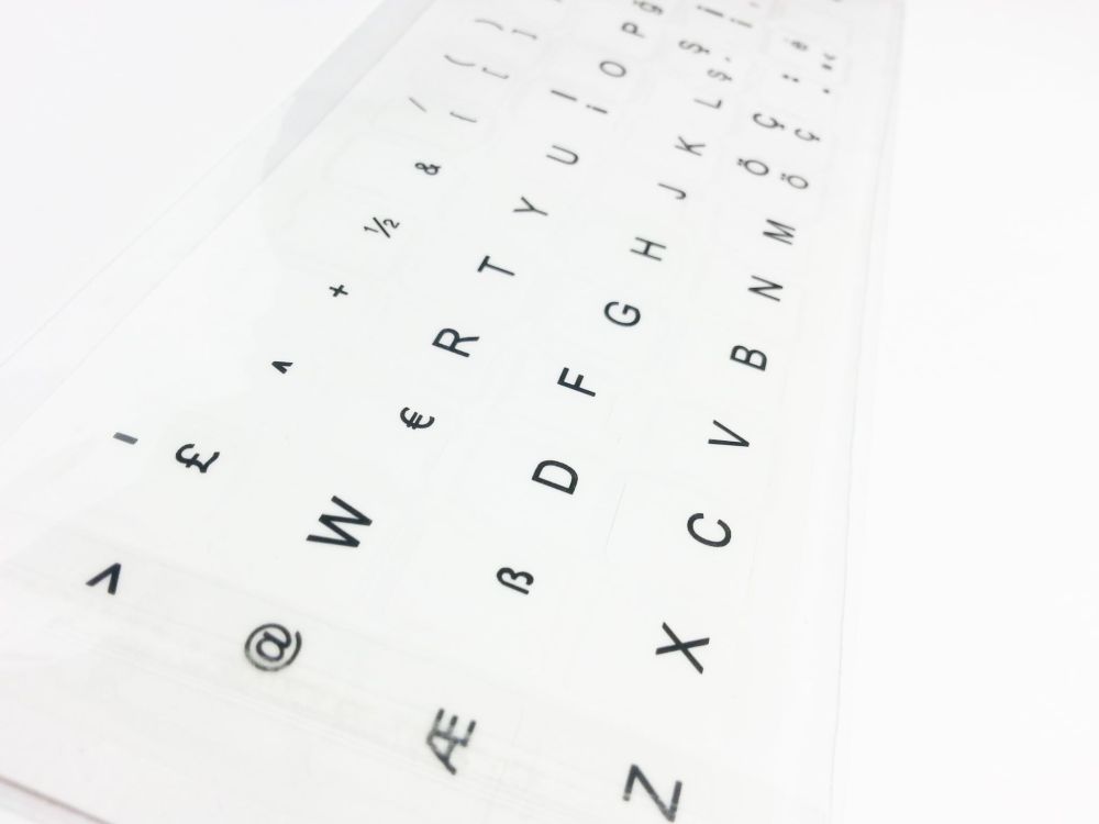 Turkish Computer Keyboard Stickers, Durable - Transparent, Black - Image 2